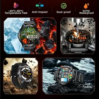 Montre connectée militaire authentique ChiBear pour hommes : batterie 1200 mAh, boussole, GPS, montre de sport et d'extérieur, appel Bluetooth, montre connectée 2026 Nouveauté 4