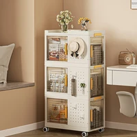 Movable bookshelf Shelf Children’s toy storage rack Reading household trolley with wheels Floor-to-ceiling simple bookcase
