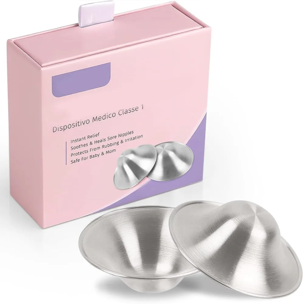 Hot Soothing Nipple Shields Healing Silver Breastfeeding Essentials Original Easy to Use Nipple Covers for Nursing Newborn