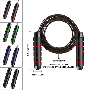 Rapid Speed Jump Rope Steel Wire Skipping Rope Exercise Adjustable Jumping Rope Fitness Workout Training Home Sport Equipment 1
