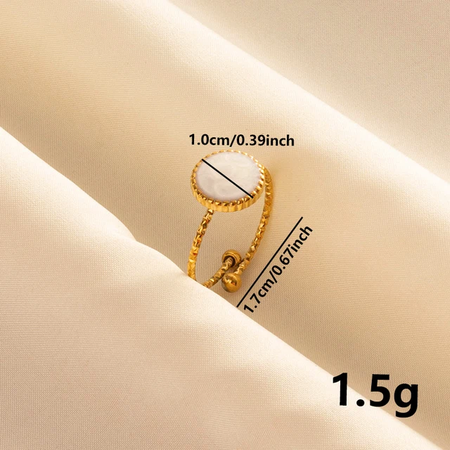 Bagues ouvertes bohème en émail blanc, couleur or, luxe, irrégulier, en acier inoxydable, réglable, bijoux de charme pour femmes, cadeaux