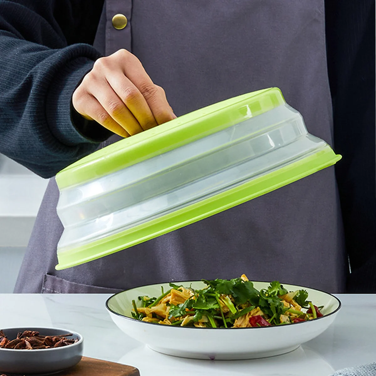 Microwave Splatter Cover Heating Folding Silicone Fresh-keeping Oil-proof Splash-proof with Hook Cooking Lid Silicone Covers Microwave Splatter Cover