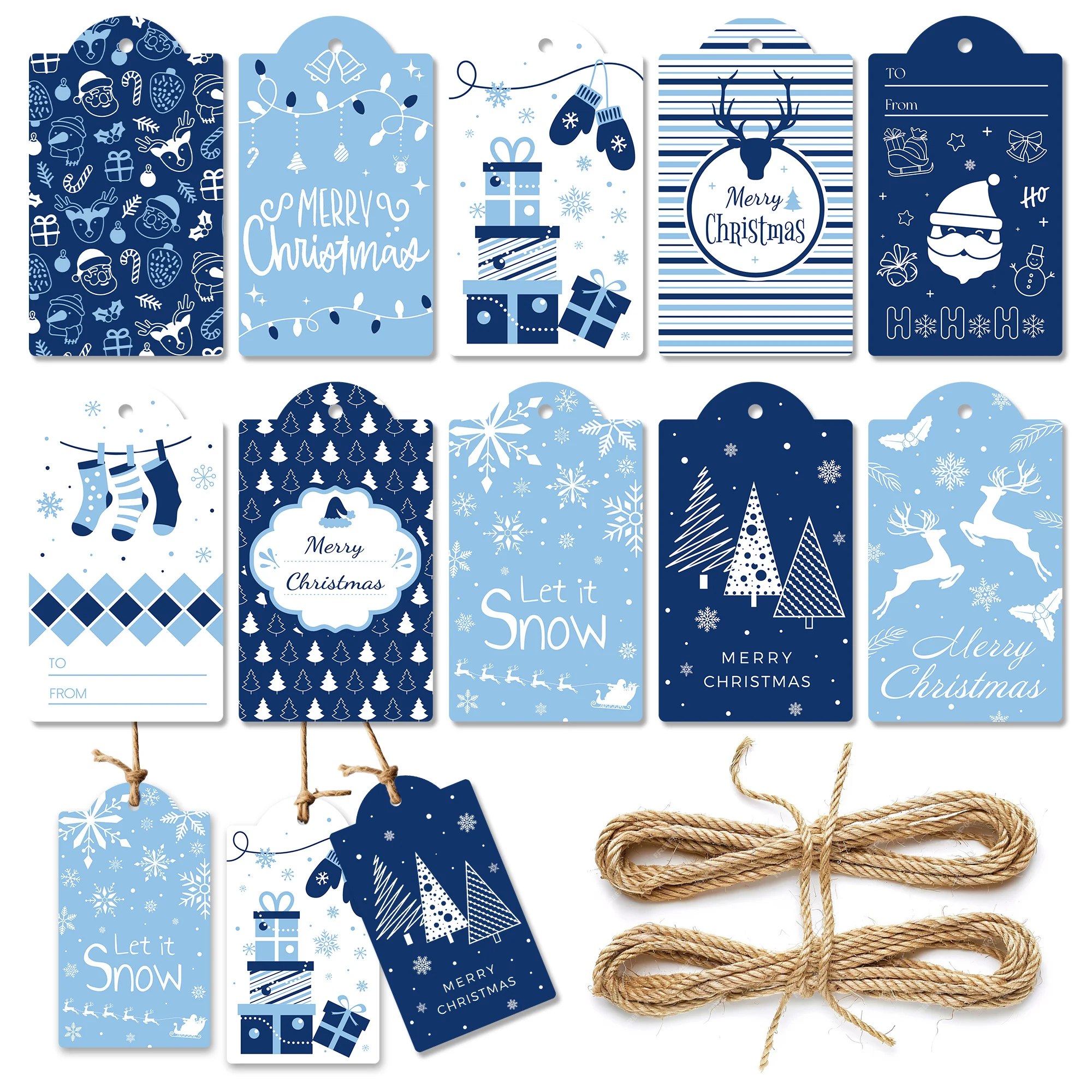 60 stücke Weihnachten Santa Claus Papier Tag mit String Nussknacker Geschenk Verpackung Label Box Dekoration Karte Für Weihnachten Party Liefert – Detail 21
