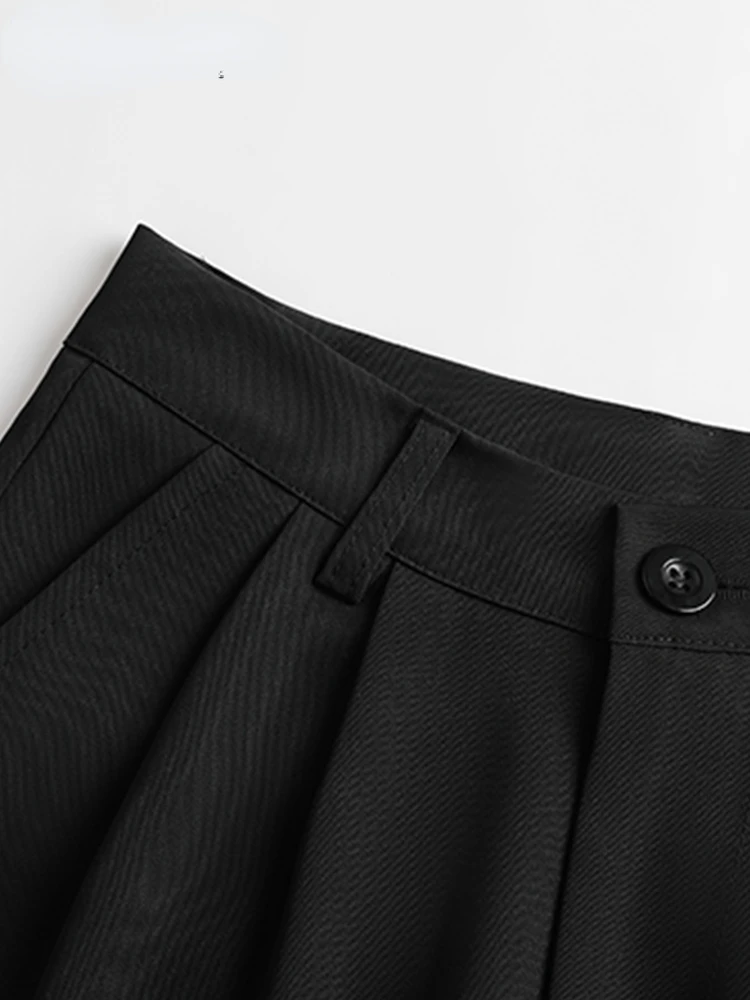 Spring Casual Suit Pants Women Elegant Office Ladies Work Wide Leg Straight Bottoms Sweatpants Women Baggy Korean 2023 Black