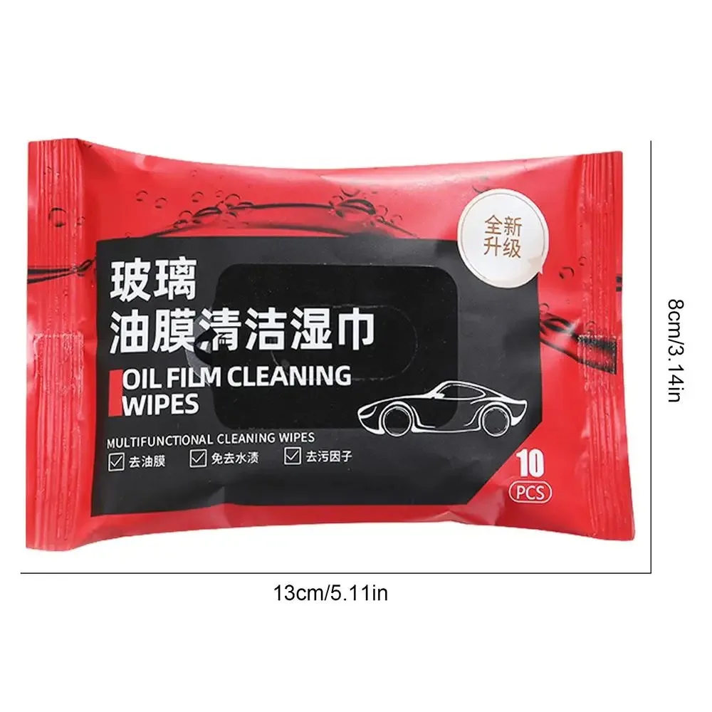 Fiber Car Wipes Glass Cleaning Towel 5 Bags Portable Car Glass Oil Film Removal Wipes Anti-rain Anti-fog Car Windshield Glass Cleaner Oil Stain Cleaner Wet Towel