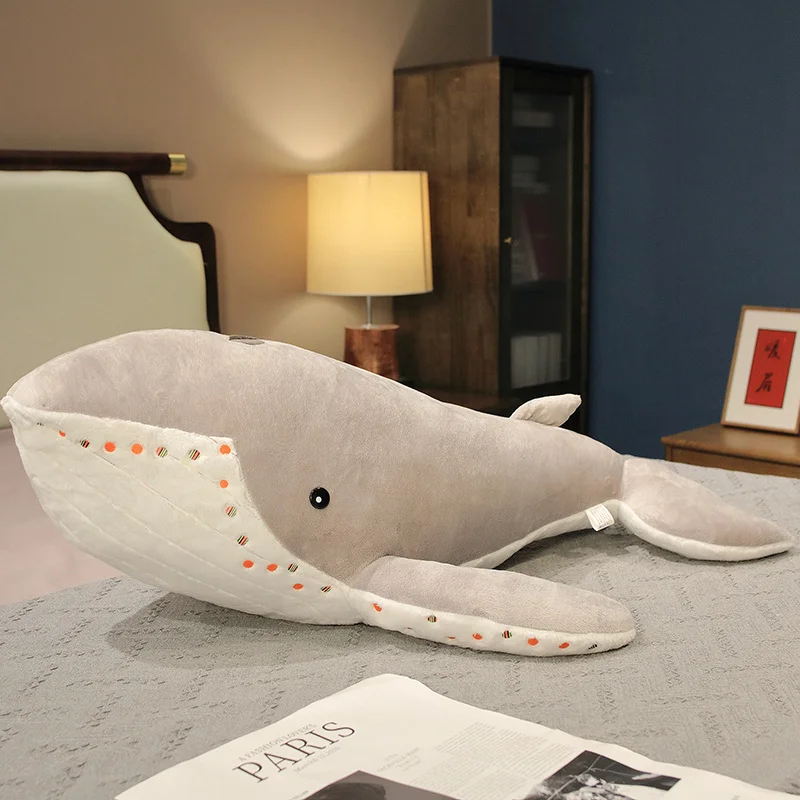 thumbnail image 1 of Tiburón martillo gigante, ballena azul, juguetes de peluche, almohada grande para dormir, regalo de Navidad, almohada de animales marinos, juguetes de peluche para niños, decoración de habitación, 1 of 5