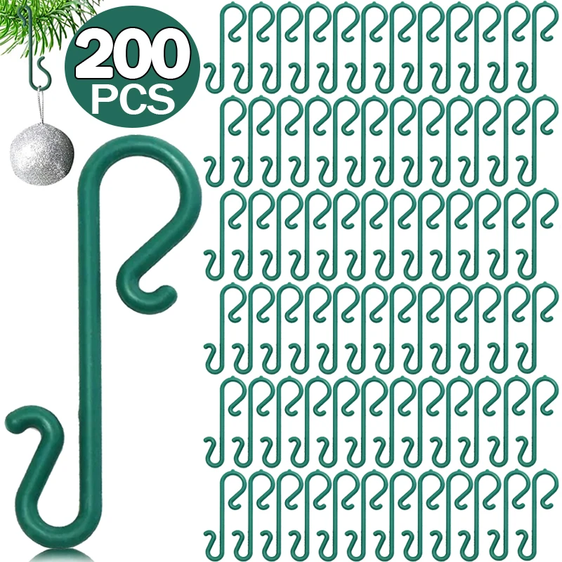 10200pcsChristmasTreeOrnamentHooksPlasticSShapedHangingHook