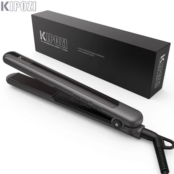 KIPOZI Ferro da stiro professionale per capelli 2 in 1 Bigodino per capelli Temperatura regolabile Piastra per capelli a riscaldamento rapido Ferro da stiro 1