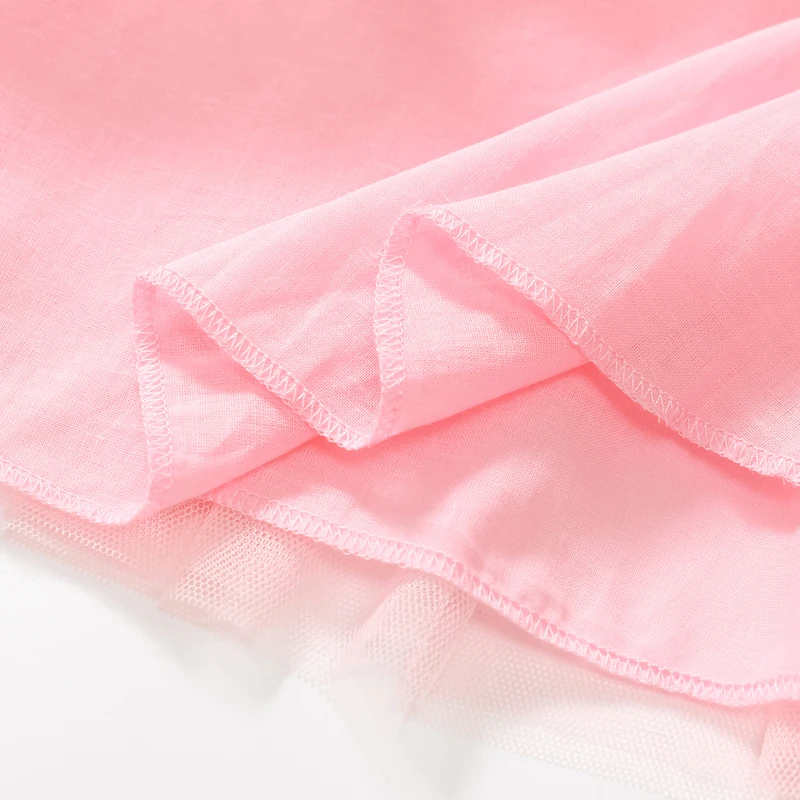 Summer Princess Kids Clothes Pink Children 's Clothing Baby Girls Cotton Cartoon Infant Mesh Dresses Vestidos