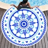 Microfiber Mandala Abstract Pattern Beach Towel Round Large Watercolor Quicksand Yoga Towel With Tassel Beach Mat Blanket Cover 2