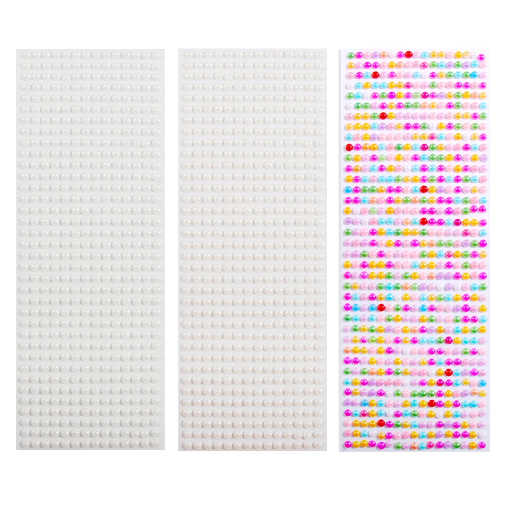 3mm/4mm/5mm/6mm White/Beige/Color Pearl Sticker Decor Rhinestones DIY Charm Clothes Nails Home Accessories