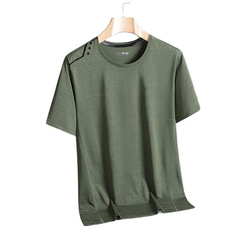 

Men's Summer Short Sleeve T-shirt O-neck Smart Casual Father Top Quick Drying