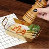 304 Stainless Steel Food Storage Tray with Handle Silver Gold Baking Pastry Pan BBQ Snacks  Kitchen  Plate Sushi Dish 6