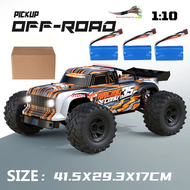 1:10 RC Cars & Trucks high-speed remote control drift racing car 2.4G 4WD alloy metal auxiliary wheel 4WD lighting 70KM/H