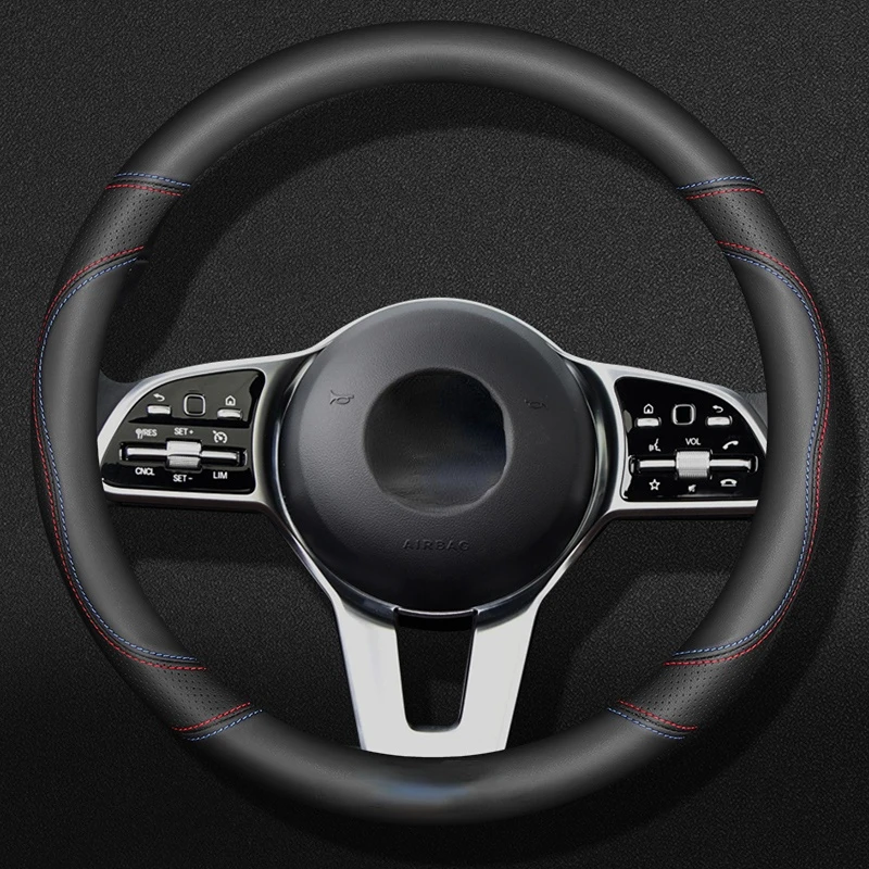 Leather Sports Car Steering Wheel Cover For Kia Ceed Lion Run Picanto