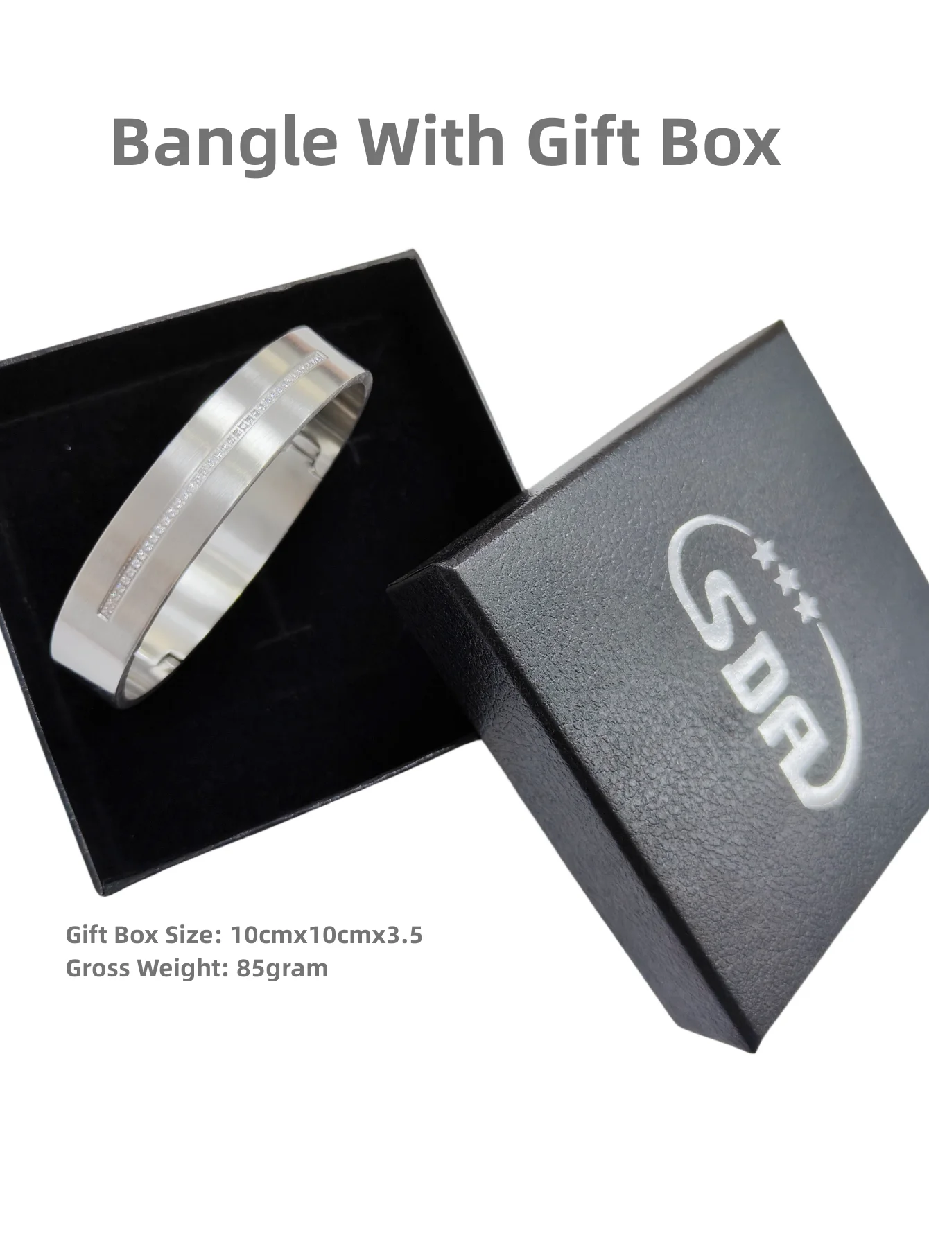 SDA Luxury Jewelry Gold Black Silver 3 Colors Stainless Steel Bangles for Women and Men 5A CZ Stones High Quality
