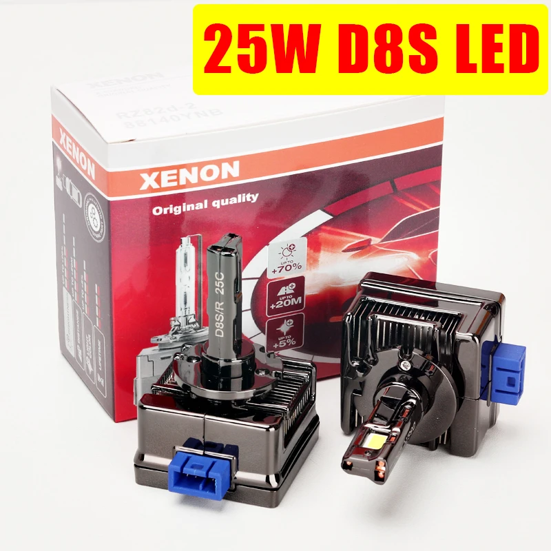 2PCS 자동차 LED D8S 25w는 LED 헤드라이트 6000k D8S에 숨겼습니다.