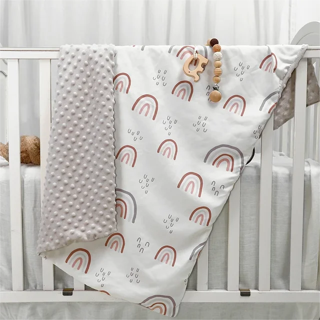 Baby Blankets Unisex Newborn Thick Super Soft Comfy Rainbow Blankets for Toddler Baby Nursery Bed Blanket Stroller Crib Sheet