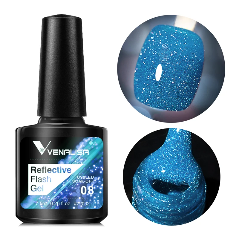 Venalisa Reflective Glitter Gel Polish - Sparkling Shine Soak-Off Nail Varnish
