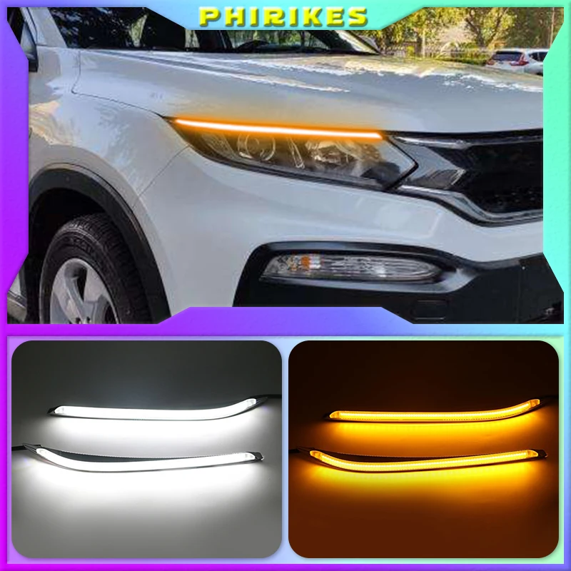 

1 пара для Honda XRV XR-V HRV 2015-2017 светодиодсветодиодный дневные ходовые огни DRL светильник передний бампер противотуманные фары дальнего света