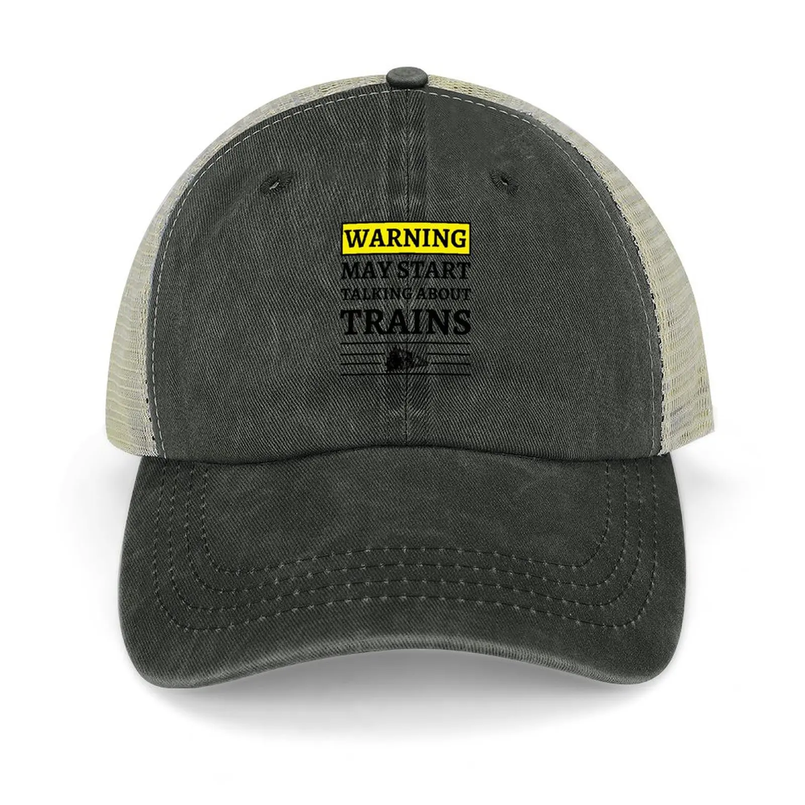 

Warning May Start Talking About Trains Cowboy Hat Mountaineering hard hat For Women Men's