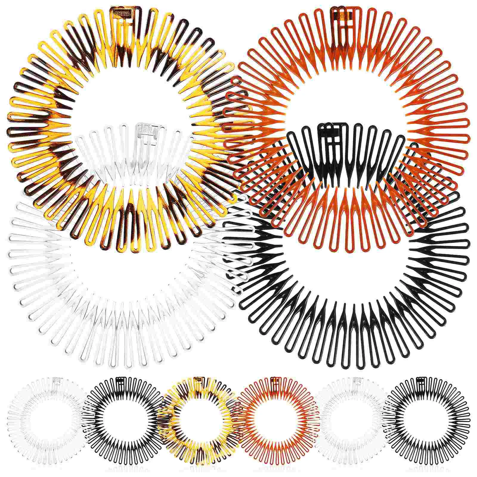 

10 Pcs Athletic Headbands Spring Comb Hair Accessories Full Circular Stretching for Natural Miss Elastic Ties