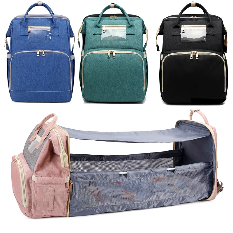 

Waterproof Mommy Bag(hang Stroller)Folding Crib Outdoor Travel Nursing Backpack for Baby Care Double Shoulder Maternal Child Bag