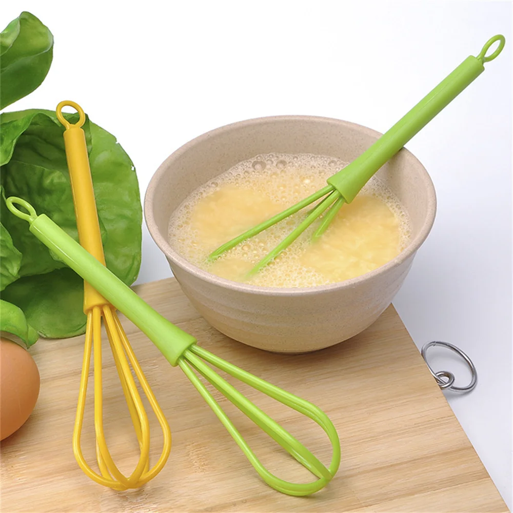 Hand Whisk Baking Utensils Green Silicone Stirring Rod 18.5cm