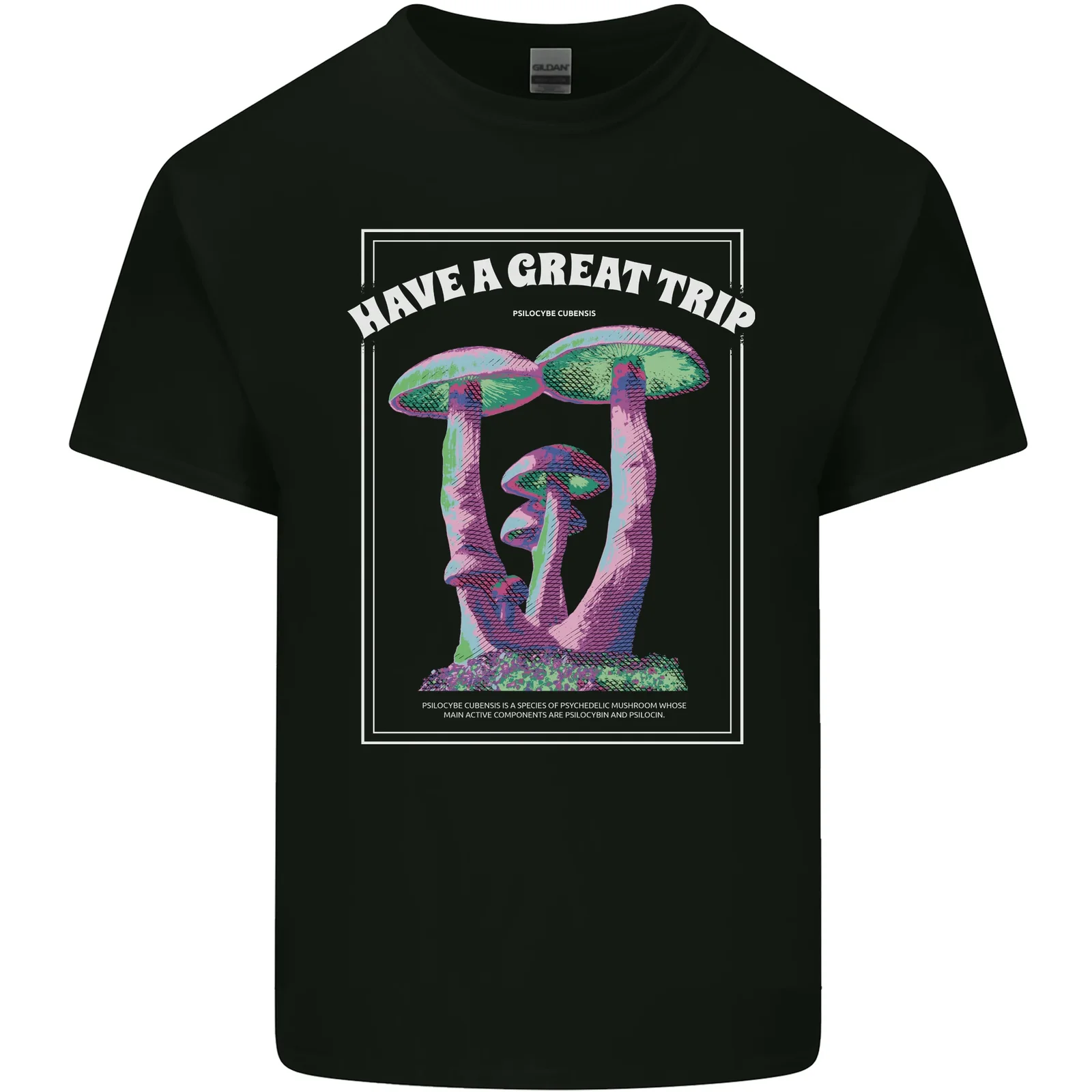 Hano Un Otimo Viaggi Magia Funghi Lsd Hippy Uomo Cotone T-Shirt