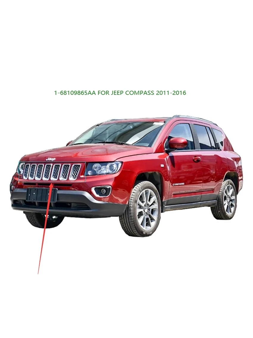 Set Griglia Paraurti Anteriore In ABS Nero – Compatibile Con Jeep Compass 2011-2016, 7 Pezzi, OEM 68109865AA