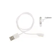 80cm Magnetic USB Charge Charging Cable For Smart Watch Bracelet with Magnetics Plug For 2 Pins Distances 7.62mm Power Supply