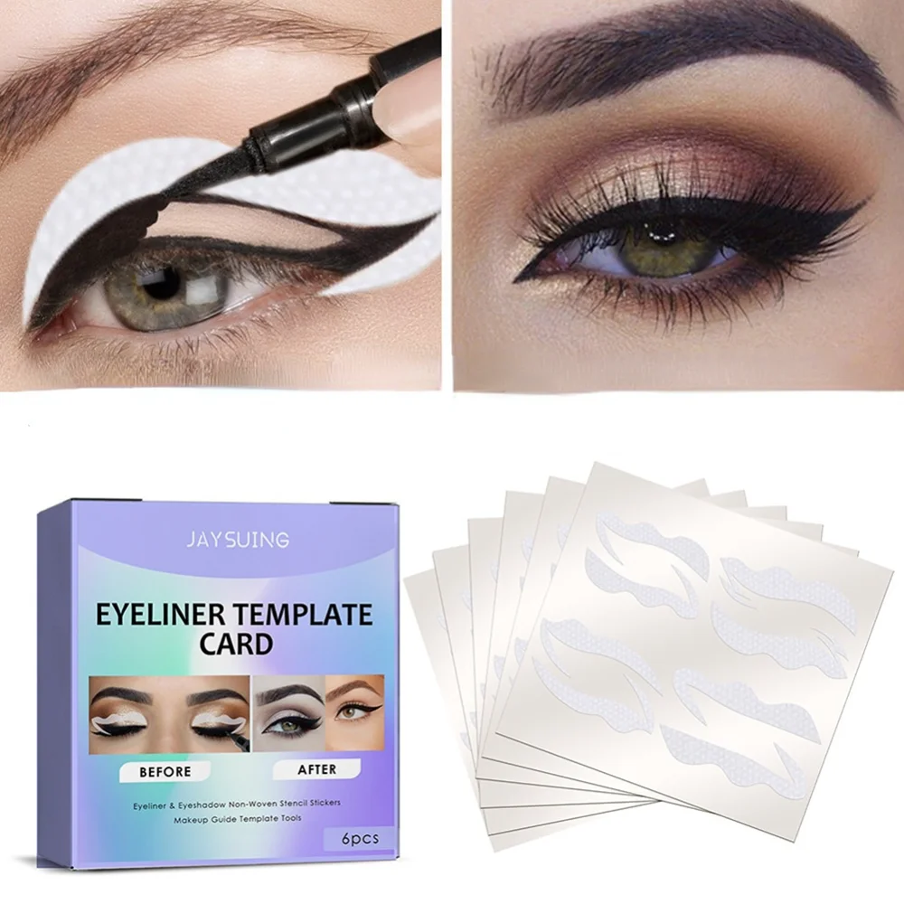 1 Box/bag Eyeliner Stencils Stickers Nonwoven Eye Liner Template Cards