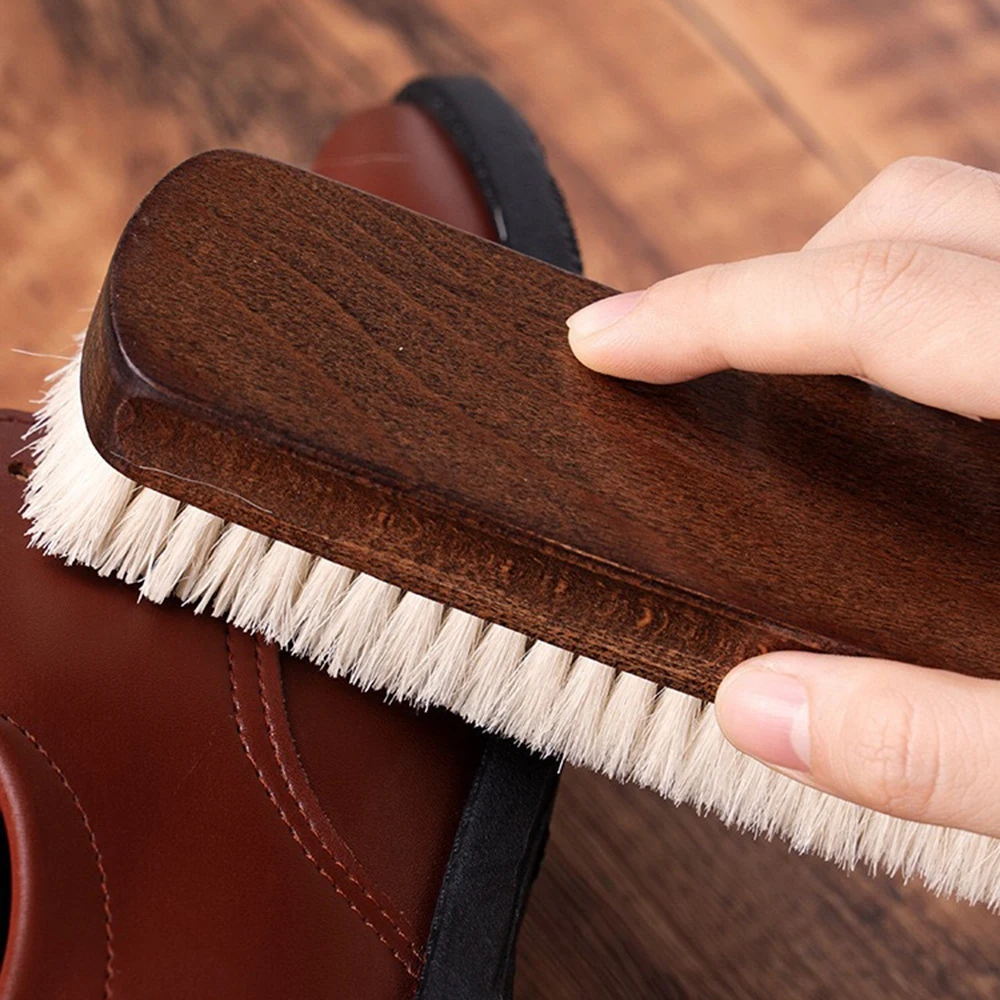 1 Piece Solid Wood Wool Shoe Brush, Polishing, Cleaning, Care Brush, Suitable For Leather Or Fabric Shoes, Cleaning Brush 3