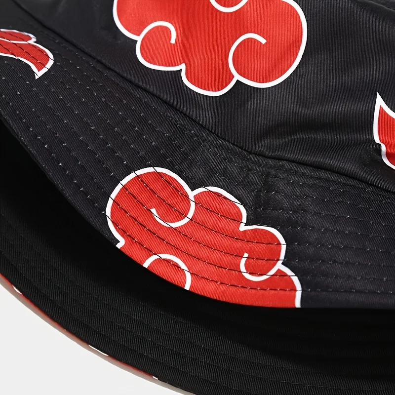Sun Hats Fisherman Hat Sunscreen Hats Bucket Hats Japanese Anime Cartoon Cloud Embroidery Bucket Hat Cotton Akatsuki Fisherman Hat Outdoors Sunscreen For Women Men Summer