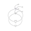 Ensemble de bracelets solitaires en forme de cœur pour femmes, mère et fille, en acier inoxydable plaqué or 14K, cadeaux de bijoux d'amitié, 1 à 3 pièces