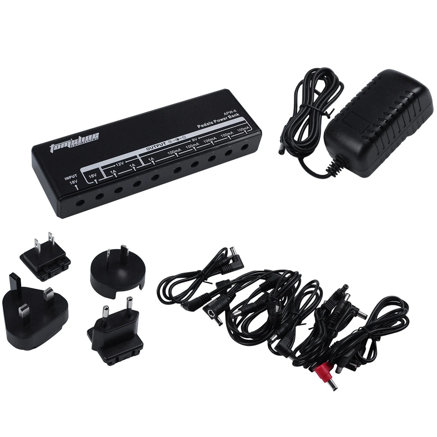 Guitar Effect Pedal Board Power Supply Bank Guitar Processor 9V/12V/18V Uk/EU/US Plug Aroma Apw-6