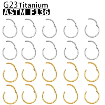 10Pcs Nose Rings G23 Titanium Nose Ring For Women And Men Piercing Jewelry Lip Ear Ring Hoop Mixed Color Body Clips Hinged 1
