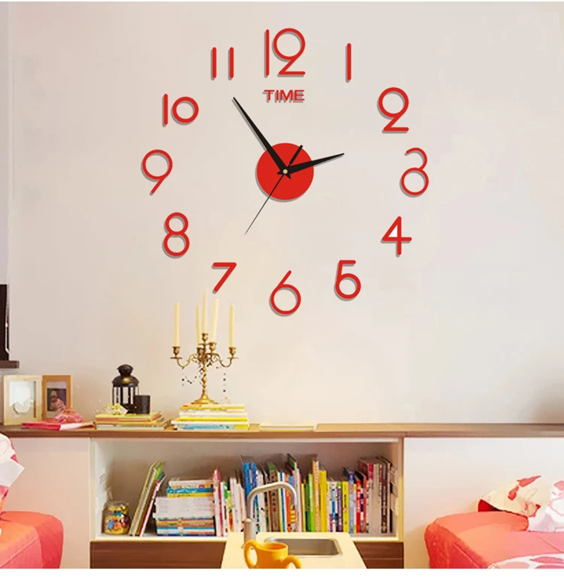 3D Wall Clock Luminous Frameless Wall Clock DIY Digital Clock Wall Sticker  Silent Clock for Home Living Room Office Wall Decor