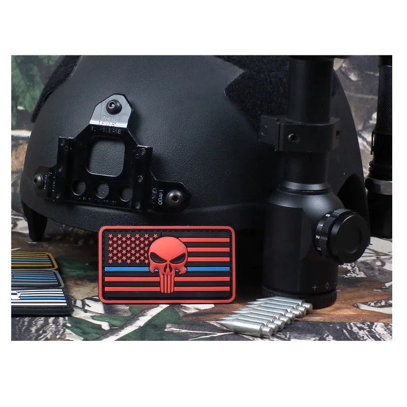 Американский флаг США нашивки Череп ПВХ Патчи тактические военные с крючком