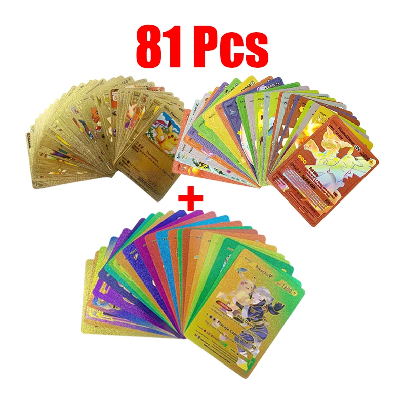 81-36 Pcs Carte Pokemon Tedesco Spagnolo Francese Inglese Vmax Gx Energy Card Pikachu Rare Collection Battle Trainer Ragazzi Regali Giocattoli