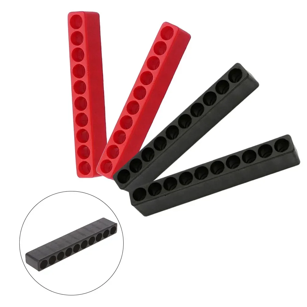 4pcs 10 Holes Screwdriver Bit Holder Soft Rubber Organizer 1/4 Inch Hex Screwdriver Head Drill Bit Stand Case Power Tools