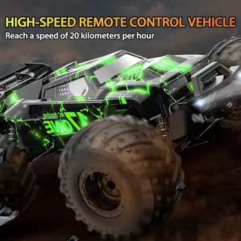 High-speed remote-controlled car, 1:18 scale remote-controlled monster off-road vehicle, durable body suitable for various terra 5