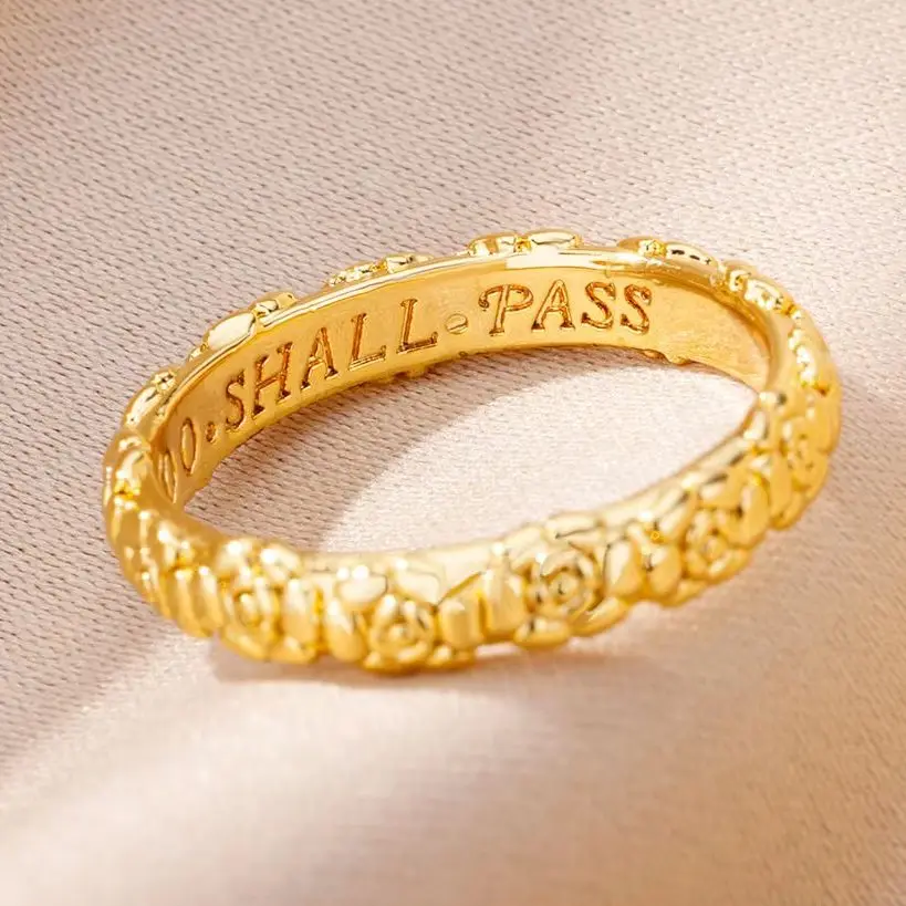 Jewelry Stainless Steel Gold Color Ring 2025 Trending Wedding