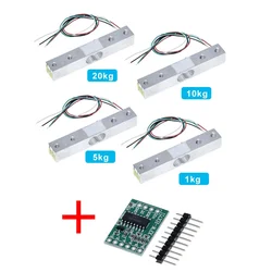 Aluminum Alloy Load Cell Weight Sensor with HX711 Module - Multiple Capacity Options (5KG 3pcs)