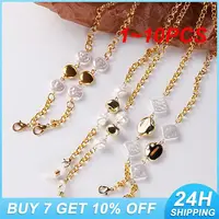 1~10PCS Women's Gold Stainless Steel Glasses Chain Strap Lanyard Fashion Sunglasses Eyeglasses Neck Chain Hangs Mask Holder 1