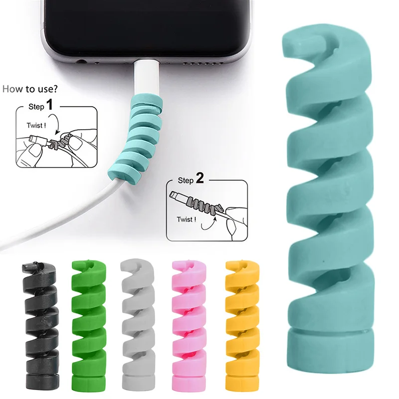 Spiral Cable Protector for Apple iPhone USB Charging Cable Wire
