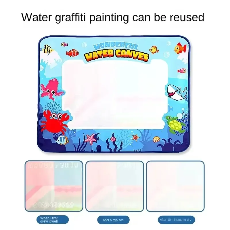 Tavolo da disegno per graffiti su tela magica ad acqua Ripetutamente Doodle Tappeto per pittura ad acqua Tappetino da disegno riutilizzabile Giocattolo per bambini Regalo - immagine 4