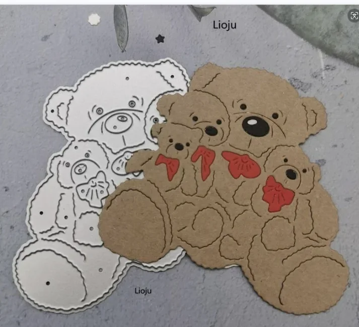 Teddy Bear Metal Cutting Dies Flower Petals Dies For Diy Scrapbooking Goffratura Artigianato Decorativo Forniture Creazione Di Carte