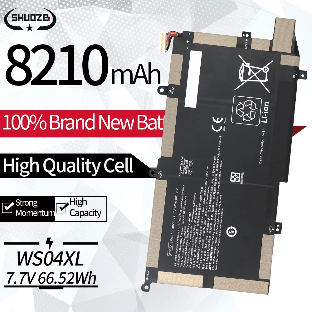 

WS04XL HSTNN-DB9Z L97357-005 L97352-2D1 Laptop Battery For HP Spectre x360 14t-ea 14t-ea0002ni 7.7V 66.52Wh 8210MAH Free Tools