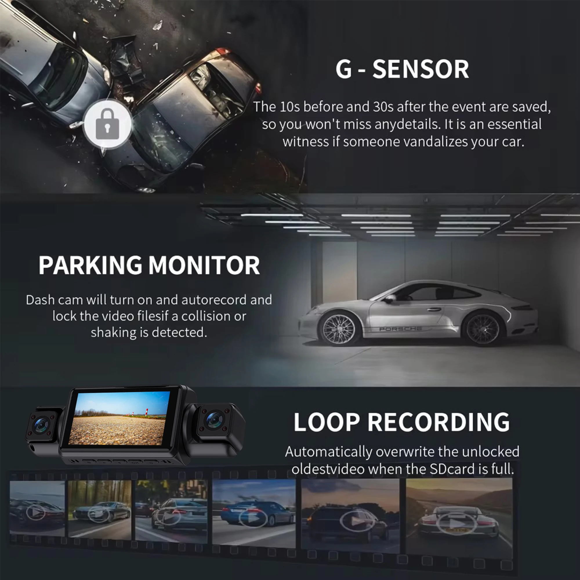 4-Channel WiFi Dash Cam System – Full HD 1080P Car DVR with Front, Rear, Left & Right Cameras, Night Vision, Loop Recording, and Hardwire Kit 6